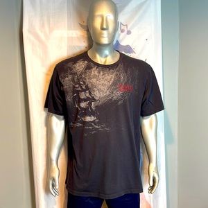 Nautica Gray Silver Sailing Yach Ocean Storm Graphic Casual Shirt Size XXL